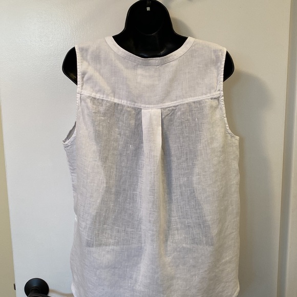Christian Siriano 100% Linen White Button Tank Top - Size L - Picture 4 of 9